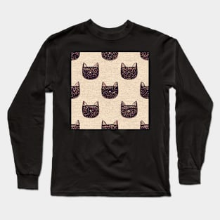 Cute cat pattern art 25 regular grid Long Sleeve T-Shirt